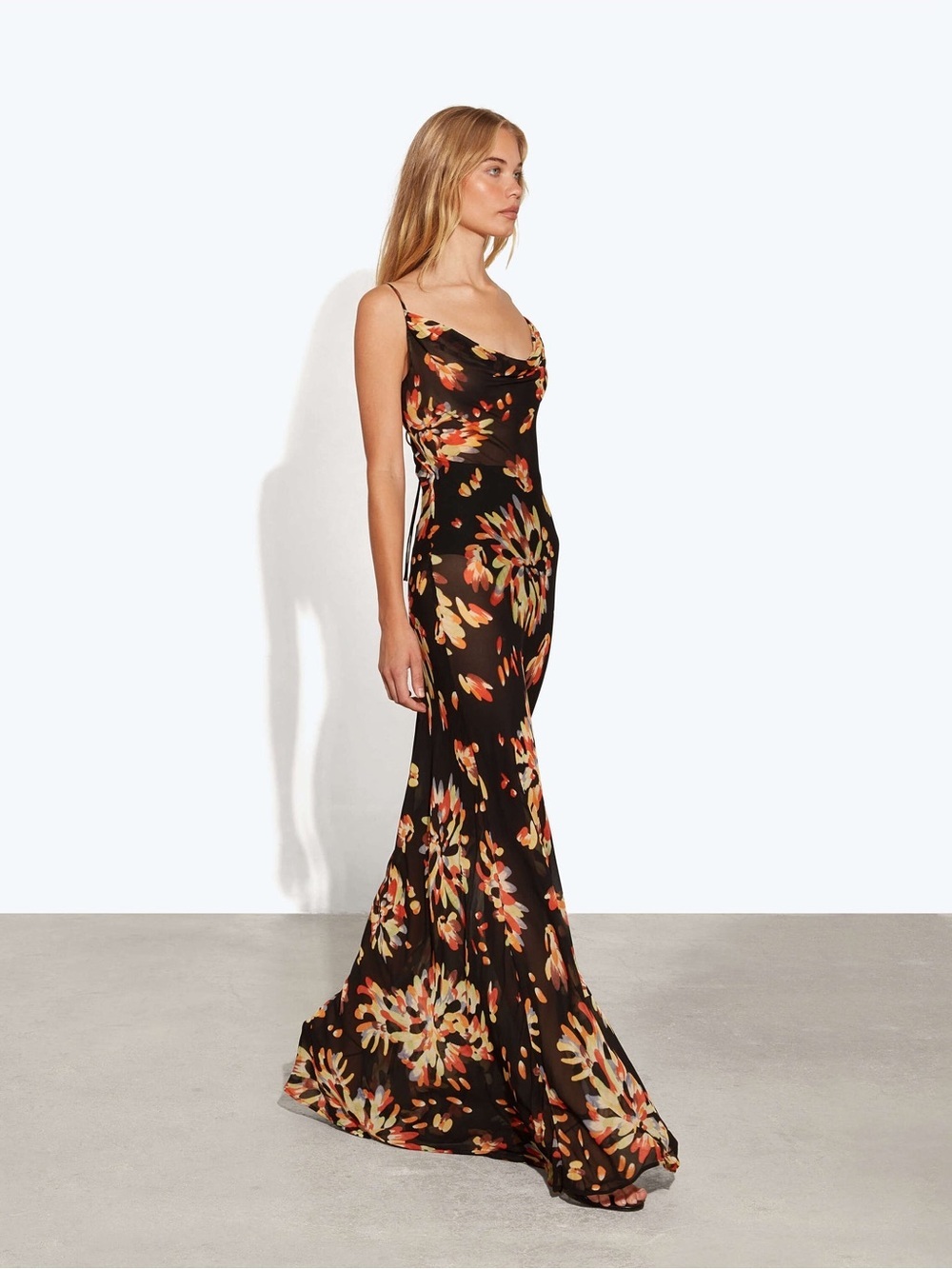 Rat & Boa Catarina Dress Long Maxi Gown Black Floral XS - Picture 6 of 17